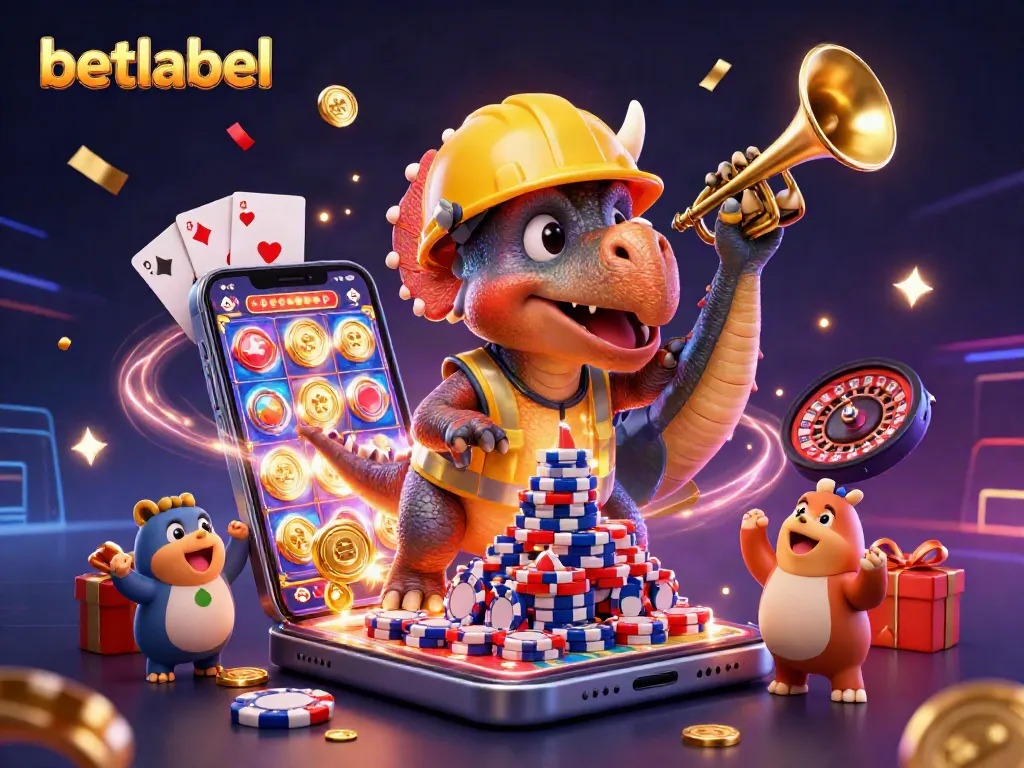 Cheerfully celebrate with betlabel as colorful slot games and poker chips create excitement!