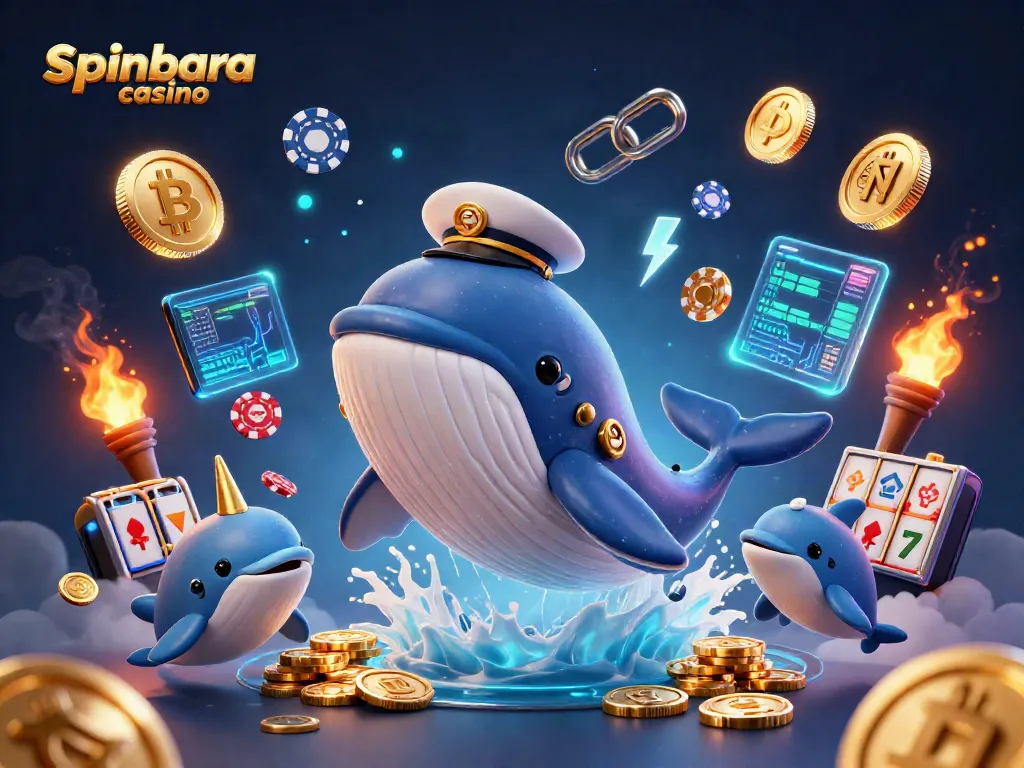 Engage with spinbara casino through thrilling slot adventures in this dynamic 3D illustration.